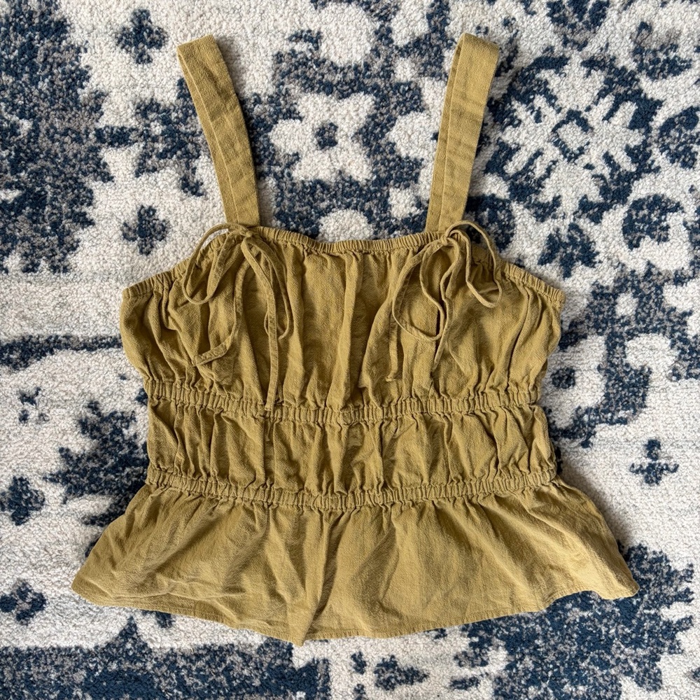 Universal Thread Olive Green Tiered Tank Top MEDIUM